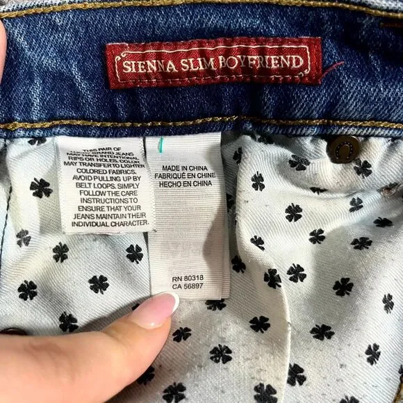 Lucky Brand Jeans Womens 0/25 Sienna Slim Boyfriend Blue Denim Casual Distressed - Picture 4 of 11
